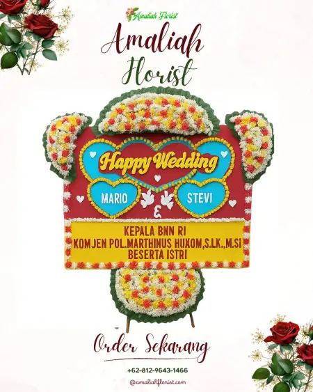 Papan Bunga Pernikahan Pering
